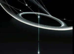 penampang anatomi untaian inti kaca core kabel dark fiber optik telanjang tanpa sinyal