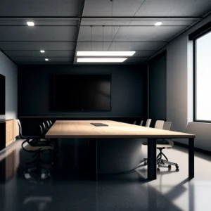 presentasi matriks perbandingan keunggulan jaringan internet kelas korporasi di ruang rapat direksi