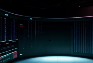 pemantauan grafis arus lalu lintas jaringan secara transparan melalui panel antarmuka mrtg prtg pada pusat operasi