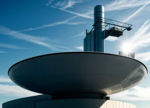 Fiber Optik vs Wireless Radio: Mana Lebih Unggul? antena wireless radio microwave point to point di atas menara gedung industri