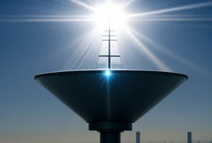 antena radio microwave point to point di atap gedung perkantoran