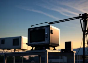 pemasangan antena microwave temporary radio link point to point di lapangan acara event outdoor