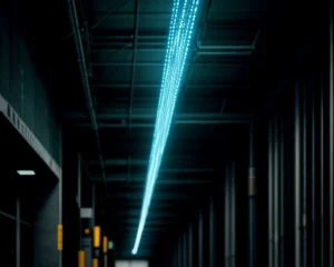 arsitektur tarikan kabel tulang punggung serat optik sementara berkapasitas sepuluh gigabit untuk melayani kepadatan pameran