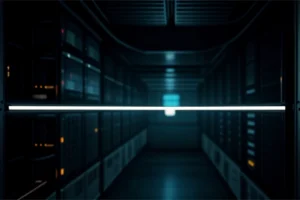 perangkat router firewall enterprise di ruang server pabrik mengatur prioritas bandwidth qos otomatis saat failover darurat