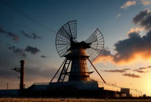 antena radio microwave isp rusak tertutup kerak debu semen dan polusi industri