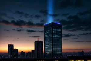 antena radio microwave point to point di atap gedung untuk backup internet