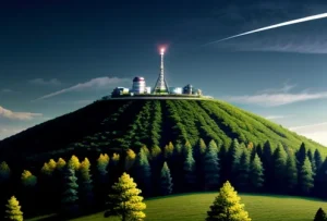 ilustrasi ruang elips fresnel zone dan line of sight untuk radio internet pabrik