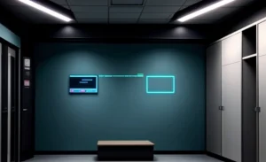 Infrastruktur rak server klinik medis dengan koneksi kabel serat optik berkecepatan tinggi
