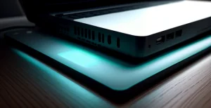 Visualisasi metode bypass kabel LAN dari laptop langsung ke modem fiber optik ONT