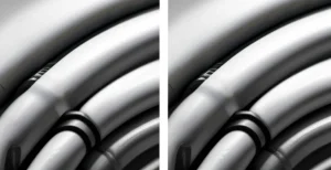 Perbandingan ketebalan lilitan tembaga kabel UTP Cat5e vs Cat6 dengan separator spline