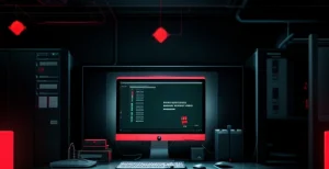 skema topologi penyebaran lateral infeksi malware ransomware pada jaringan datar tanpa sekat