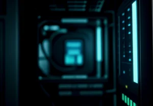 Rak server lokal yang sedang memproses unduhan dataset model AI ukuran masif