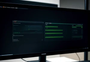 Dasbor pemantauan beban prosesor pekerja Odoo dan koneksi basis data PostgreSQL di ruang peladen pusat